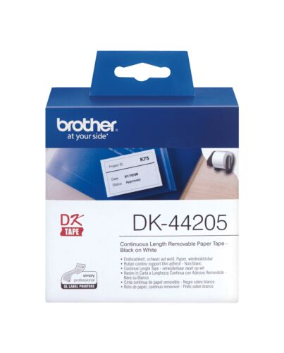 Brother White Removable Paper Tape DK44205