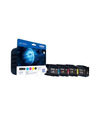 Brother High Yield Ink Cartridge Pack: Cyan / Magenta / Yellow / Black LC1280XLVALBP