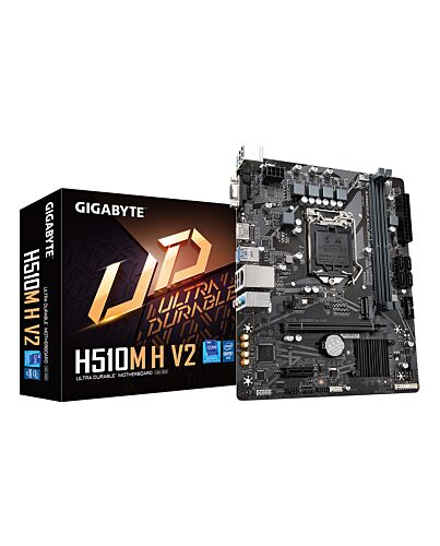 GIGABYTE H510M H V2 Motherboard - Supports Intel Core 11th CPUs, up to 3200MHz DDR4, 1xPCIe 3.0 M.2, GbE LAN, USB 3.2 Gen 1 H510M H V2