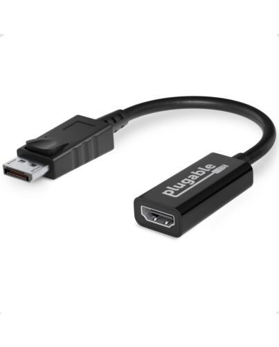 Plugable Technologies Active DisplayPort to HDMI Adapter, Uni-Directional, Driverless, Adapts Any Full-Sized DP Port to Enable Connecting a HDMI Cable and Display up to 4K 3840x2160 @60Hz DP-HDMI