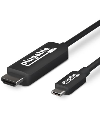 Plugable Technologies USB C to HDMI Cable 6ft / 1.8m, HDMI 2.0, USB4 / Thunderbolt Adapter for 4K Monitor up to 4K 60Hz (USBC-HDMI-CABLE) for iPhone 15, iPad Pro, Macbook Pro, Dell XPS, Surface Laptop - Driverless USBC-HDMI-CABLE