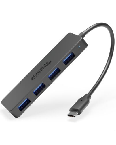 Plugable Technologies USB C to USB Adapter Hub, 4 Port USB 3.0 Hub, USB Splitter for Laptop, Compatible with Windows, MacBook Pro/Air, iPad Pro, Surface Pro, Chebook, Linux, Android, Charging Not Supported USBC-HUB4A