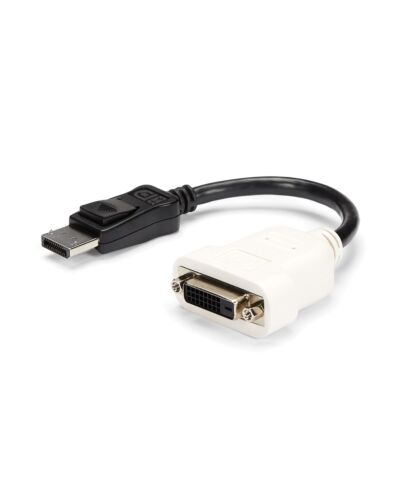 StarTech.com DisplayPort to DVI Adapter - DisplayPort to DVI-D Adapter/Video Converter - 1080p - DP 1.2 to DVI Monitor/Display Cable Adapter Dongle - DP to DVI Adapter - Latching DP Connector DP2DVI