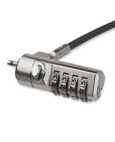 StarTech.com 6.5ft (2m) Laptop Cable Lock - 4 Digit Combination Laptop/Desktop Security Cable Lock for K-Slot Devices/Computers/Monitors - Portable Anti-Theft Vinyl Coated Steel Cable Lock LTLOCK4D