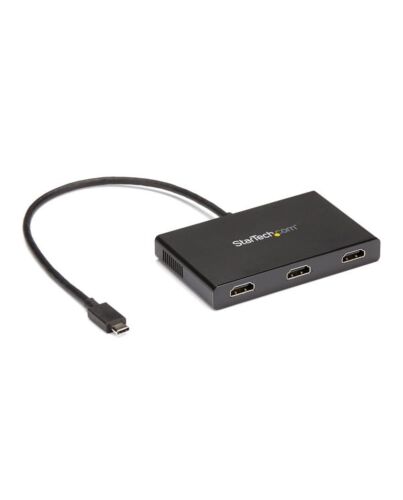 StarTech.com 3-Port Multi Monitor Adapter - USB-C to 3x HDMI Video Splitter - USB Type-C to HDMI MST Hub - Dual 4K 30Hz or Triple 1080p - Thunderbolt 3 Compatible - Windows Only MSTCDP123HD
