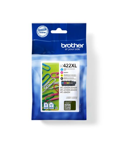 Brother LC422XLVAL ink cartridge 4 pc(s) Original Black, Cyan, Magenta, Yellow LC422XLVAL