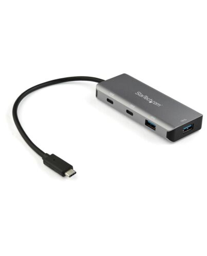StarTech.com 4 Port USB C Hub w/ 2x USB A & 2x USB C - SuperSpeed 10Gbps USB Type-C 3.1/3.2 Gen 2 Hub - USB Bus Powered - Portable USB-C to USB Adapter Hub - Aluminum - 25cm(9.8