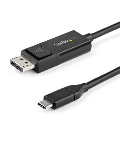 StarTech.com 6.6ft (2m) USB C to DisplayPort 1.2 Cable 4K 60Hz - Bidirectional DP to USB-C or USB-C to DP Reversible Video Adapter Cable - HBR2/HDR - USB Type C/Thunderbolt Monitor Cable CDP2DP2MBD