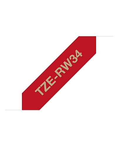 Brother TZE-RW34 label-making tape Gold on red TZERW34