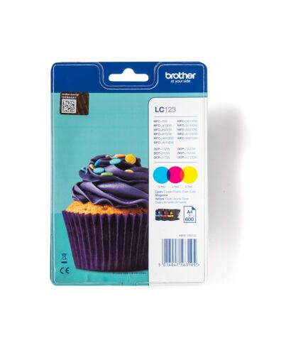 Brother LC123RBWBP ink cartridge 3 pc(s) Original Cyan, Magenta, Yellow LC123RBWBP