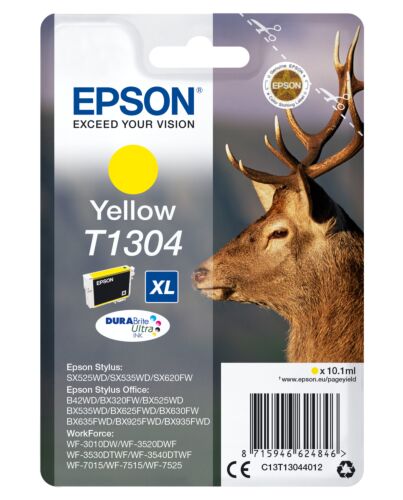 Epson Stag Singlepack Yellow T1304 DURABrite Ultra Ink C13T13044012
