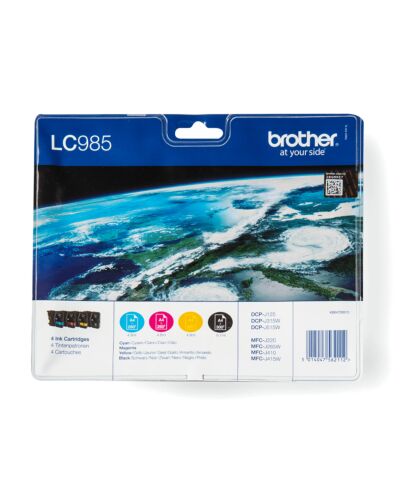 Brother LC985VALBP ink cartridge 4 pc(s) Original Black, Cyan, Magenta, Yellow LC985VALBP