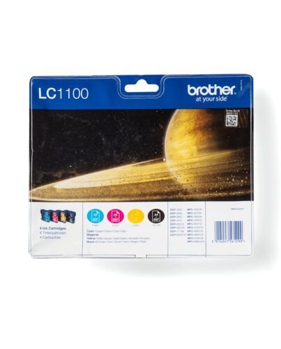 Brother LC1100VALBP ink cartridge 4 pc(s) Original Black, Cyan, Magenta, Yellow LC1100VALBP