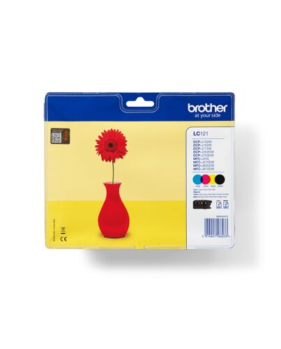 Brother LC121VALBP ink cartridge 4 pc(s) Original Black, Cyan, Magenta, Yellow LC121VALBP