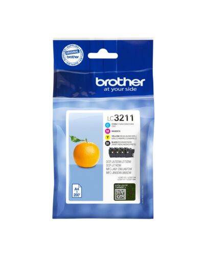 Brother LC3211VAL ink cartridge 4 pc(s) Original Standard Yield Black, Cyan, Magenta, Yellow LC3211VAL
