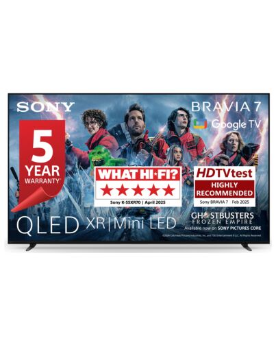 Sony BRAVIA 7 QLED (XR l Mini LED) 55 Inch 4K HDR Google Smart TV (2024) | Gaming Features for PlayStation 5, IMAX Enhanced, Dolby Vision Atmos, Checast, AirPlay, 120Hz K55XR70PU