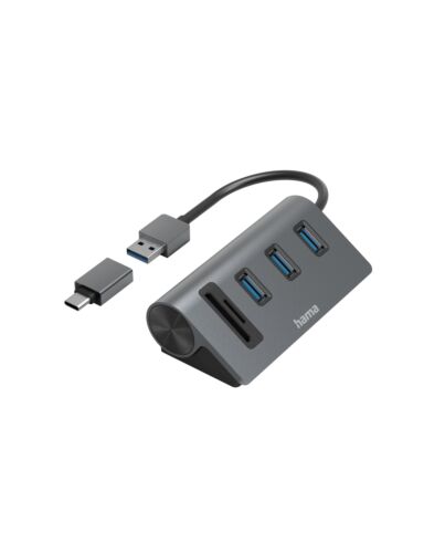 Hama 00200140 laptop dock/port tor USB 3.2 Gen 1 (3.1 Gen 1) Type-A Anthracite, Black 00200140