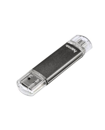 Hama Laeta Twin, 32GB USB flash drive USB Type-A 2.0 Grey 00123925