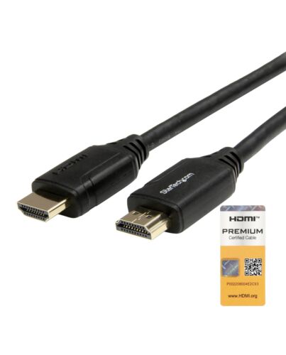 StarTech.com 9.8ft (3m) HDMI 2.0 Cable, 4K Premium  High Speed HDMI Cable w/ Ethernet, 4K 60Hz HDR10, UHD HDMI Cable/Cord, M/M Gripping Connectors HDMM3MLP