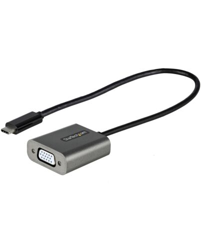 StarTech.com USB C to VGA Adapter - 1080p USB Type-C to VGA Adapter Dongle - USB-C (DP Alt e) to VGA Monitor/Display Video Converter - Thunderbolt 3 Compatible - 12