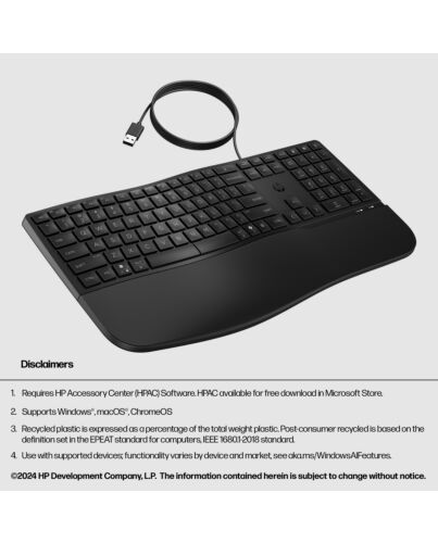 HP 485 Comfort Wired Keyboard 8T6M2AA#ABU