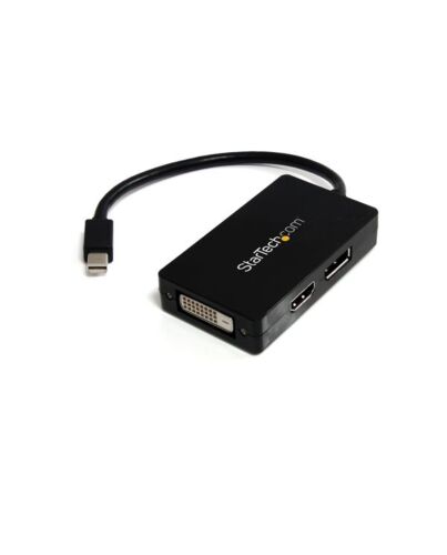StarTech.com Travel A/V adapter: 3-in-1 Mini DisplayPort to DisplayPort DVI or HDMI converter MDP2DPDVHD