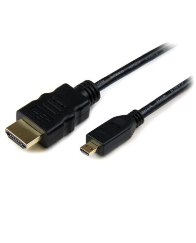 StarTech.com 2m Micro HDMI to HDMI Cable with Ethernet - 4K 30Hz Video - Durable High Speed Micro HDMI Type-D to HDMI 1.4 Adapter Cable/Converter Cord - UHD HDMI Monitors/TVs/Displays - M/M HDADMM2M