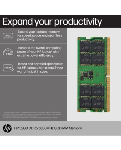 HP 32GB DDR5 5600MHz SODIMM Memory 83P92AA