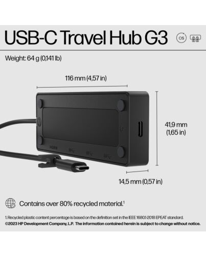 HP USB-C Travel Hub G3 86S97AA