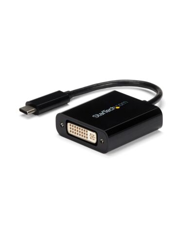 StarTech.com USB C to DVI Adapter - Black - 1920x1200 - USB Type C Video Converter for Your DVI D Display/Monitor/Projector - Upgraded Version is CDP2DVIEC CDP2DVI