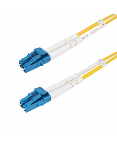 StarTech.com 15m (49.2ft) LC to LC (UPC) OS2 Single e Duplex Fiber Optic Cable, 9/125µm, 100G, Bend Insensitive, Low Insertion Loss - LSZH Fiber Jumper Cord SMDOS2LCLC15M