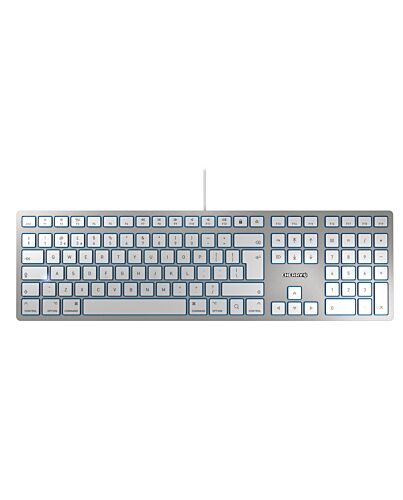 CHERRY KC 6000 SLIM FOR MAC Corded Keyboard, Silver/White, USB (QWERTY - UK) JK-1610GB-1