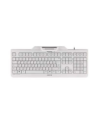 CHERRY KC 1000 SC Corded Smartcard Keyboard, Light Grey, USB (QWERTY - UK) JK-A0100GB-0