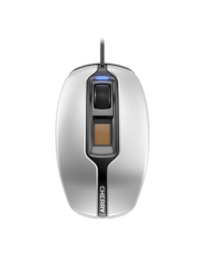 CHERRY MC 4900 Corded Fingerprint Mouse, Silver/Black, USB JM-A4900