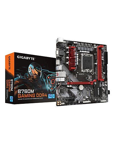 GIGABYTE B760M GAMING DDR4 Motherboard - Supports Intel Core 14th Gen CPUs, 6+2+1 Phases Digital VRM, up to 5333MHz DDR4 (OC), 2xPCIe 4.0 M.2, 2.5GbE LAN, USB 3.2 Gen1 B760M GAMING DDR4
