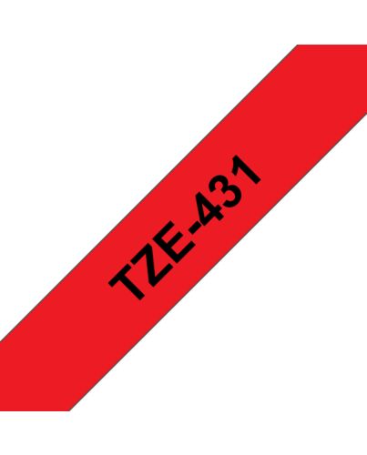 Brother TZE-431 label-making tape Black on red TZE431