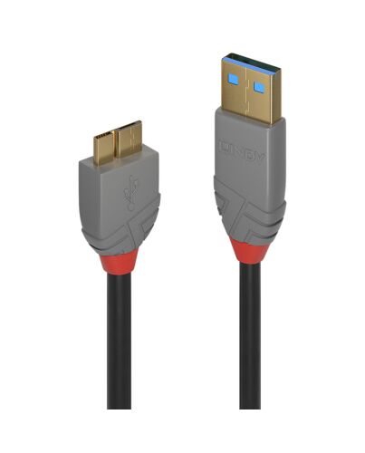 Lindy 3m USB 3.2 Type A to Micro-B Cable, 5Gbps, Anthra Line 36768