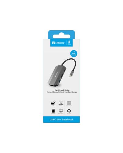 Sandberg USB-C 6in1 Travel Dock 136-33