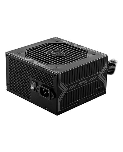 MSI MAG A650BN UK PSU '650W, 80 Plus Bronze , 12V Single-Rail, DC-to-DC Circuit, 120mm Fan, Non-ular, Sleeved Cables, ATX Power Supply Unit, UK Powercord, Black' MAG A650BN