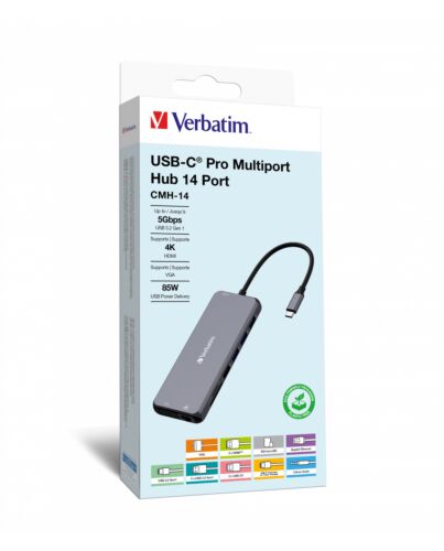 Verbatim CMH-14 USB Type-C 5000 Mbit/s Silver 32154