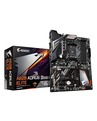 GIGABYTE A520 AORUS ELITE Motherboard - Supports AMD Ryzen 5000 Series AM4 CPUs, 5+3 Phases Pure Digital VRM, up to 4733MHz DDR4 (OC), PCIe 3.0 x4 M.2, GbE LAN, USB 3.2 Gen2 A520 AORUS ELITE