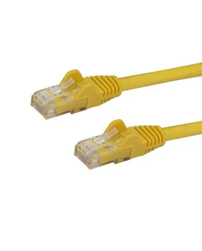StarTech.com 50cm CAT6 Ethernet Cable - Yellow CAT 6 Gigabit Ethernet Wire -650MHz 100W PoE RJ45 UTP Network/Patch Cord Snagless w/Strain Relief Fluke Tested/Wiring is UL /TIA N6PATC50CMYL