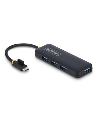 StarTech.com 4-Port USB-C Hub, 5Gbps, USB-C to 4x USB-A, Bus Powered, Small Travel Mini Hub, Multi-Port USB 3.0 Splitter, Portable Hub, Overcurrent Protection H5C4A-USB-HUB