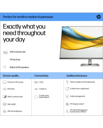 HP Series 5 23.8 inch FHD Monitor - 524da B11W5AT#ABU