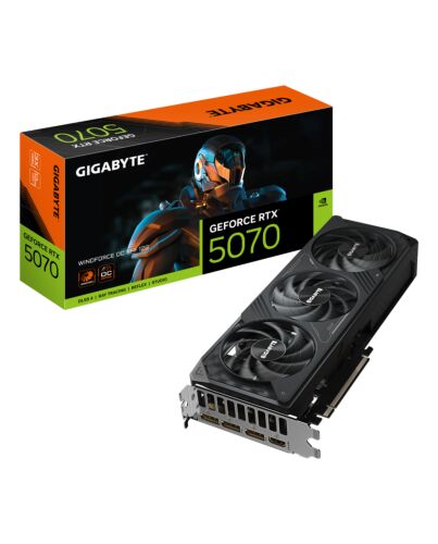 GIGABYTE GeForce RTX 5070 WINDFORCE OC SFF 12G Graphics Card - 12GB GDDR7, 192bit, PCI-E 5.0, 2542 MHz Core Clock, 3 x DP 2.1a, 1 x HDMI 2.1b, NVIDIA DLSS 4, GV-N5070WF3OC-12GD GV-N5070WF3OC-12GD