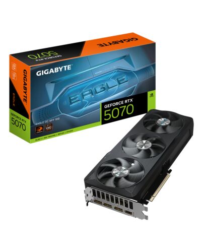 GIGABYTE GeForce RTX 5070 EAGLE OC SFF 12G Graphics Card - 12GB GDDR7, 192bit, PCI-E 5.0, 2587 MHz Core Clock, 3 x DP 2.1b, 1 x HDMI 2.1b, NVIDIA DLSS 4, GV-N5070EAGLE OC-12GD GV-N5070EAGLE OC-12GD