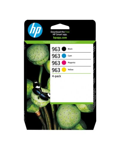 HP 963 4-pack Black/Cyan/Magenta/Yellow Original Ink Cartridges 6ZC70AE#301