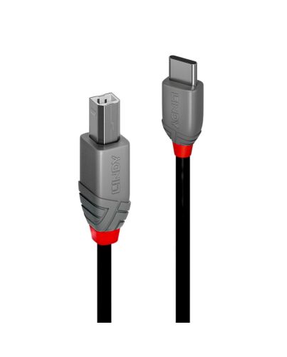 Lindy 2m USB 2.0 Type C to B Cable, Anthra Line 36942