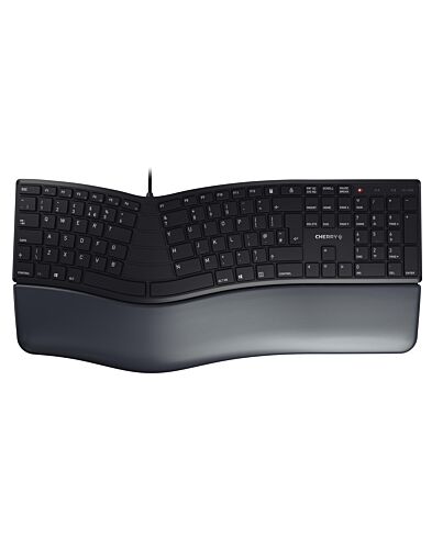 CHERRY KC 4500 ERGO Corded Ergonomic Keyboard, Black, USB (QWERTY - UK) JK-4500GB-2