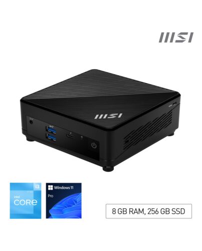 MSI Cubi 5 12M Intel Core i3 1215U Desktop PC, NUC, SFF, Mini Computer, HTPC, (8GB RAM, 256GB SSD, Windows 11 PRO), UHD Graphics/ThunderBolt 4/Type C/HDMI/DisplayPort/Dual LAN/WiFi 6E/BT 5.3/VESA CUBI 5 12M I3 1215U FS 8GB 256GB W11P